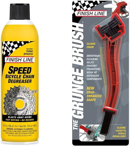 Miniatura 9 de Finish Line Desengrasante de bicicleta de velocidad: potente fórmula seca para cadenas de bicicletas, engranajes y frenos de disco, Turbo Spray