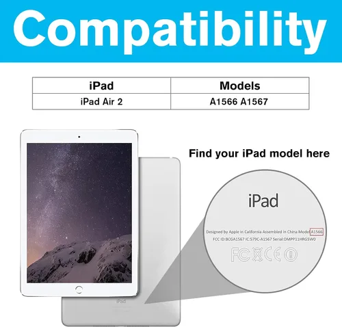 Miniatura 2 de ProCase Funda Inteligente para iPad Air 2 2014, Funda Protectora con Soporte Ultra Delgada y Ligera con Tapa Trasera Translúcida Esmerilada