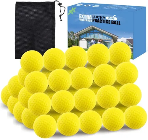 Miniatura 26 de FINGER TEN Pelotas de práctica de golf de espuma de colores, paquete de 12, 24, 50 unidades, pelota de golf ligera de vuelo limitado para interiores