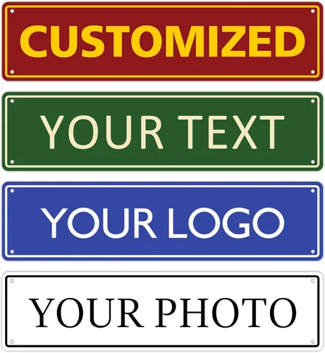 Letreros decorativos personalizados de metal para exteriores de 16 x 4 pulgadas, a prueba de óxido, jardín, seguridad, calle, estacionamiento, etc