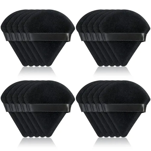 Miniatura 8 de Thrilez 20 piezas Borlas de Polvo Triangulares, Borlas para Polvo Suelto, Borlas de Maquillaje para Polvo Facial, Borlas para Polvo Fijador