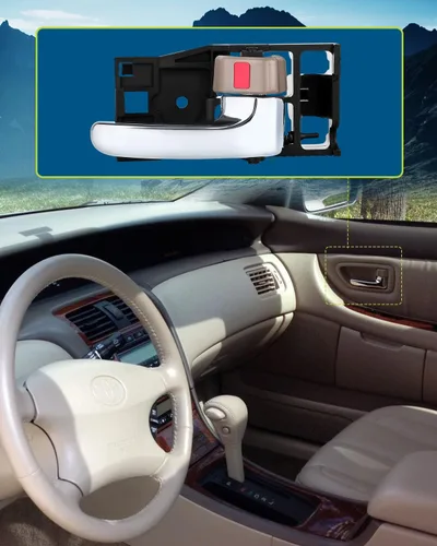 Miniatura 7 de LUJUNTEC Manijas interiores de puerta de repuesto para Toyota Avalon Beige (2 unidades)