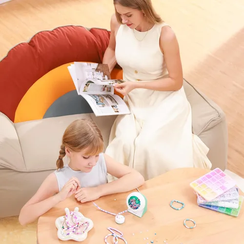 Miniatura 7 de Tilhumt Girador de cuentas de arcilla, giratorio eléctrico de cuentas para hacer joyas, fabricante de pulseras de amistad con aguja y cuerda