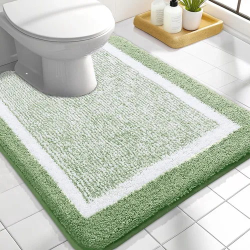 Miniatura 103 de OLANLY Alfombras de baño 24x16, tapete de baño de microfibra extra suave y absorbente, antideslizante, lavable a máquina, alfombra de baño esponjosa