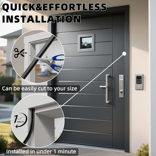 Miniatura 7 de 1 paquete*19.6 pies de tira de sellado de ventana autoadhesiva en forma de V, tira de espuma para sellado de clima, sellado de puerta, aislamiento
