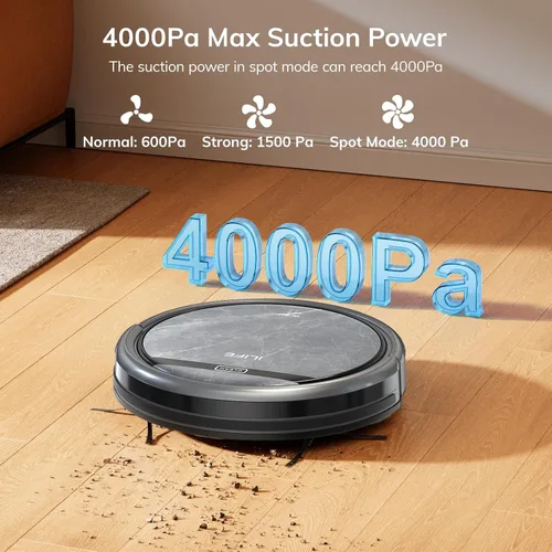 Miniatura 2 de ILIFE Robot aspirador V5s Max, potencia de succión máxima de 4000 Pa, WiFi/App/Alexa/control remoto, aspiradora robótica de carga automática
