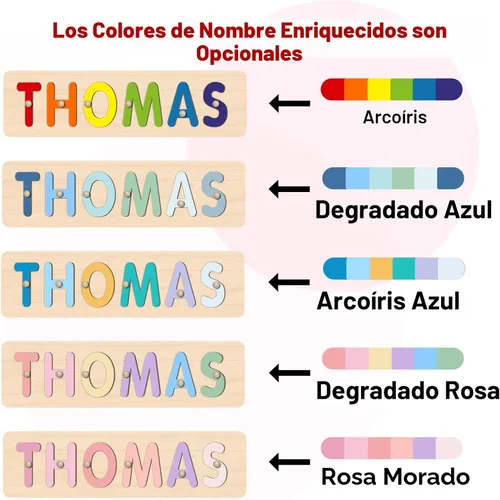 Miniatura 4 de Rompecabezas de nombre personalizado para niños, juguetes educativos Montessori, rompecabezas de madera personalizados para niños de 1 a 3 años