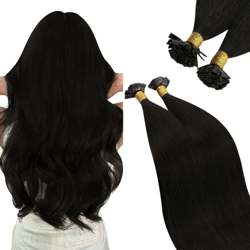 Miniatura 61 de Ugeat - Extensiones de cabello humano con microanillo, 14 pulgadas, extensiones de cabello Remy con microcuentas de 1 gm/hebra, 50 gms, extensiones