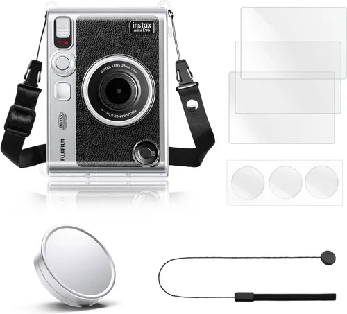 Miniatura 9 de Rieibi Accesorios para cámara instantánea Fujifilm Mini Evo, paquete de regalo de Navidad incluye mini funda transparente Evo y protector de pantalla