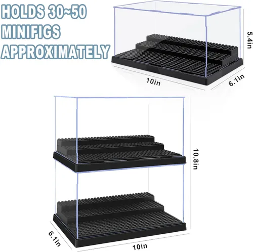 Miniatura 3 de Cajas de exhibición Pokiiulk para minifiguras, 4 cajas de exhibición para minifiguras, encajan para figuras de bloques, cajas para minifiguras con 3