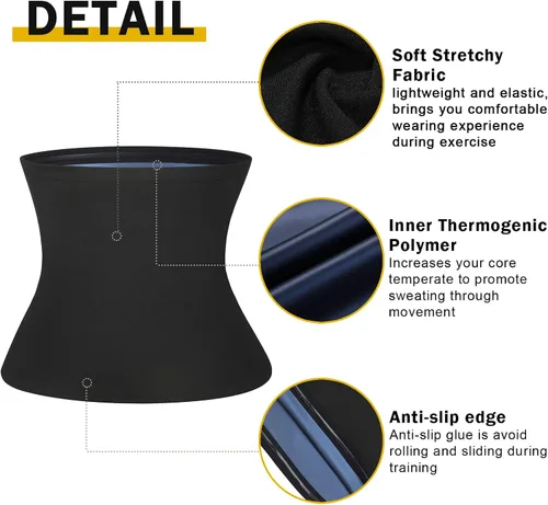 Miniatura 5 de BXVX Cinturón reductor de cintura para sudar, banda de sudor para sauna, cinturón adelgazante para mujeres, grasa del vientre inferior, talla grande