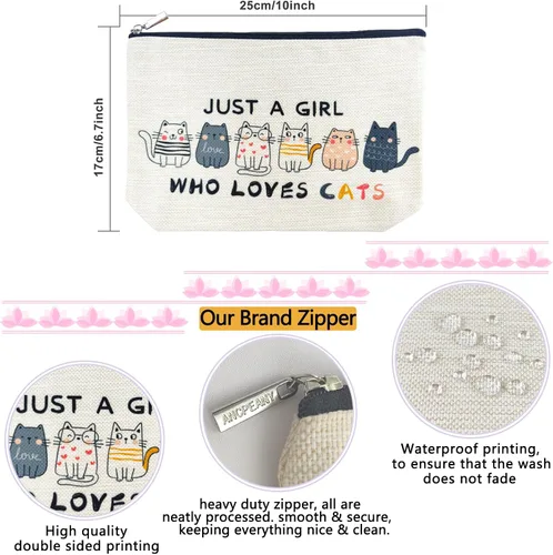 Miniatura 3 de ancpeany Regalos de gato para mujeres, bolsa de maquillaje para mujeres, regalos para amantes de los gatos, regalo de dama con temática de gatos