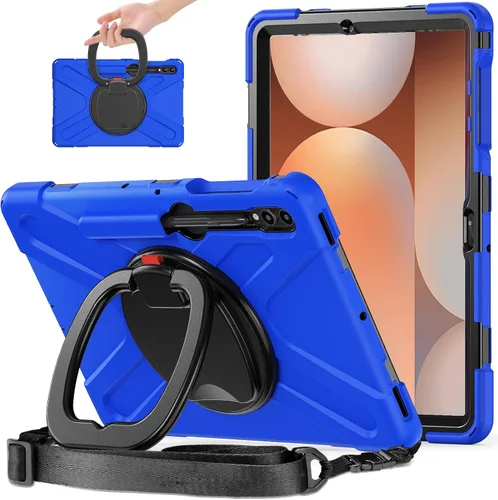 Miniatura 11 de 360 Rotation Case for Galaxy Tab ActivePro/Tab Active4 Pro/Active 5 Pro 10.1" Sturdy Cover Rotate Ring Stand Shoulder Carrying Strap Hand Strap
