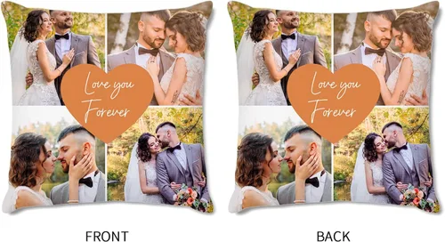 Miniatura 4 de Easycosy Almohada personalizada con texto de imagen, funda de almohada con foto, regalos personalizados para parejas, funda de cojín con foto, 4