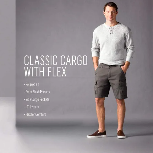 Miniatura 7 de Wrangler Authentics - Pantalones clásicos elásticos tipo cargo para hombre