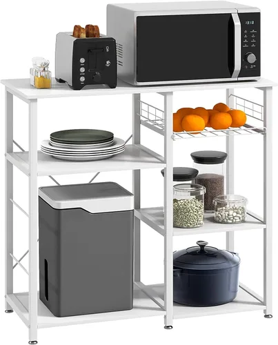Miniatura 10 de SogesPower Estante de almacenamiento de 3 niveles para cocina, soporte para microondas, organizador de almacenamiento de utilidad, estante