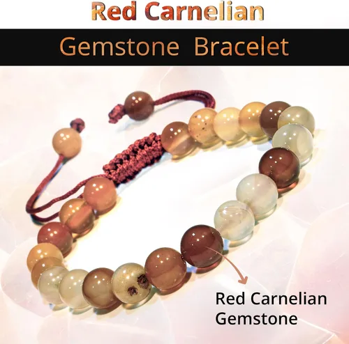 Miniatura 141 de Adjustable Crystal Bracelet – Gemstone Bead Bracelet with Adjustable Macrame String – Chic Gemstone Bracelet for Men and Women – 8mm Round Healing