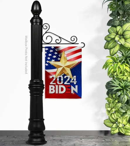 Miniatura 13 de Biden Harris bandera de jardín con bandera de voto, soporte de pared para el presidente patriótico demócrata republicano de la fiesta de té