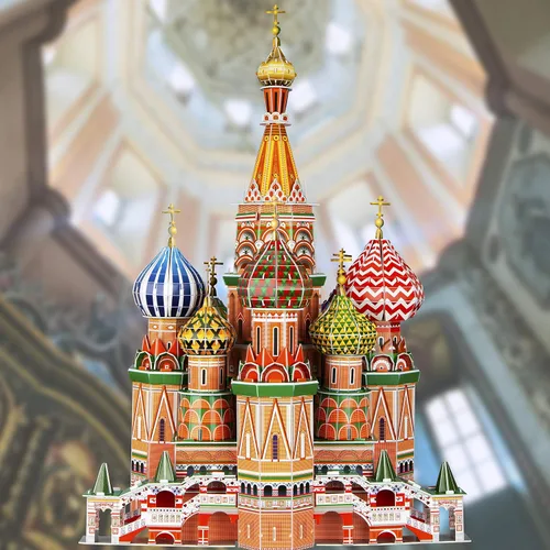 Miniatura 2 de WISESTAR Rompecabezas 3D grandes de 22.2 pulgadas de alto para adultos y niños, juego de construcción de la catedral de San Basilio de Rusia de 231