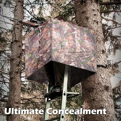 Miniatura 7 de Persianas de árbol para puesto de caza - Cubierta camuflaje para puesto de árbol - Persiana de camuflaje para el suelo de caza con cremallera