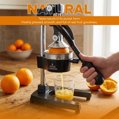Miniatura 6 de Exprimidor de hierro fundido – Exprimidor manual resistente con colador extraíble para una fácil limpieza, extractor de jugo manual para naranja