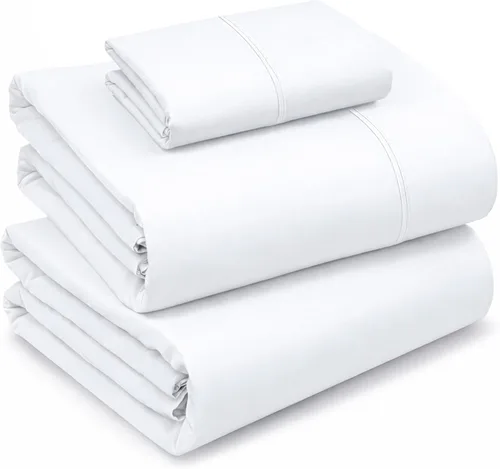 Miniatura 102 de RUVANTI Juego de sábanas divididas tamaño King de 100 % algodón para cama ajustable, 5 piezas, ropa de cama de tejido de percal suave y Guisante