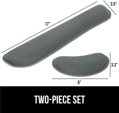 Miniatura 7 de Gorilla Grip - Reposamuñecas ergonómico de espuma viscoelástica de gel suave para teclado y mouse, antideslizante, para aliviar el dolor al Gris