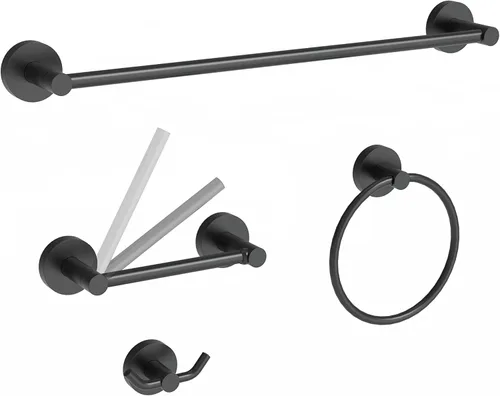 Miniatura 14 de Soporte de papel higiénico negro mate para baño, soporte de rollo de papel giratorio de doble poste de acero inoxidable y aleación de zinc, montaje