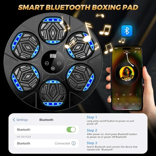 Miniatura 4 de LOLBOX Music Boxing Machine for Adults & Kids - Smart Punching Machine with Boxing Gloves, Wall Boxing Punching Pad for Home, Office, Gym
