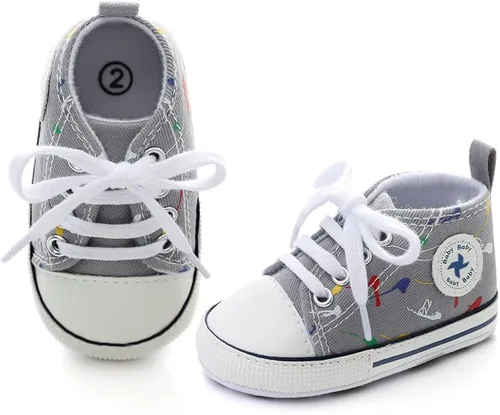 Miniatura 53 de Zapatos deportivos de lona de lona para bebés y niñas, suela antideslizante suave, suela antideslizante