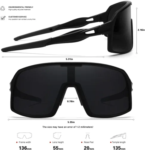 Miniatura 6 de SEKKAF Gafas de sol deportivas polarizadas para hombres y mujeres, gafas de ciclismo con protección UV, para bicicleta de montaña, correr, pesca