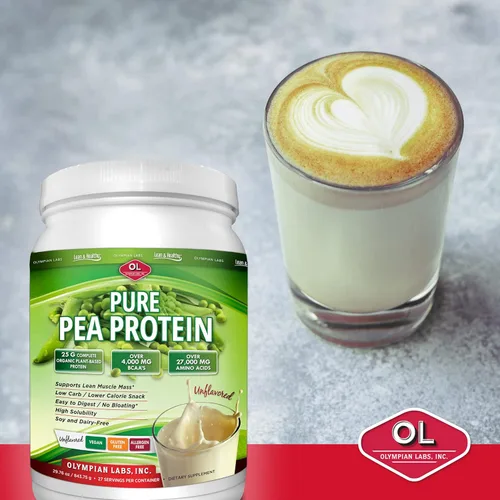 Miniatura 4 de Olympian Labs Polvo de proteína de guisante a base de plantas, sin sabor, 0.88 oz de proteína, vegano, bajo en carbohidratos netos, sin gluten, sin