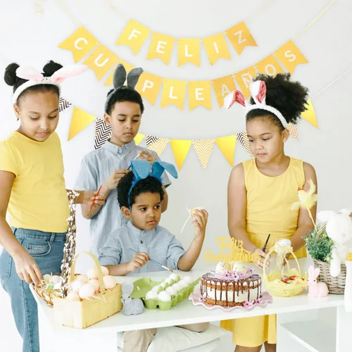 Miniatura 4 de Juego de decoración de Feliz Cumpleaños en español – Decoración de pastel de Feliz Cumpleaños Bandera Triángulo Bandera Oro Feliz Cumpleaños Banner