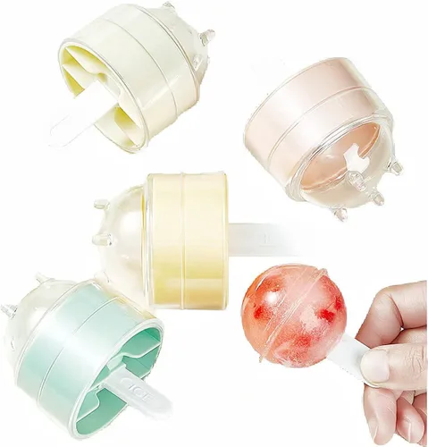 Miniatura 8 de Paquete de 4 moldes de paletas para paletas para niños, juego de moldes de silicona para hacer paletas de helados, moldes de bricolaje para helados