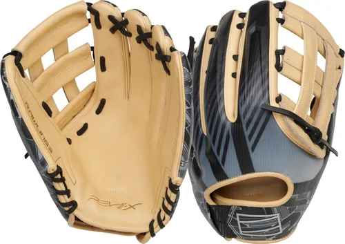 Miniatura 14 de Rawlings Guante de béisbol REV1X Negro/dorado 2 piezas de tela sólida