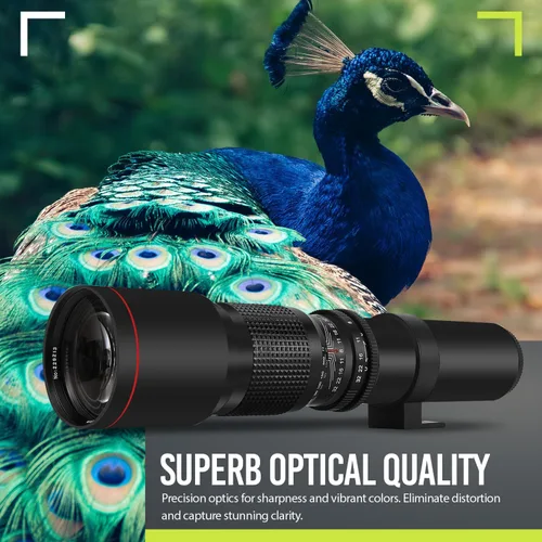 Miniatura 5 de Objetivo telefoto manual de 500mm/1000mm f/8 de alta potencia para Nikon D500, D600, D610, D700, D750, D800, D810, D850, D3100, D3200, D3300, D3400