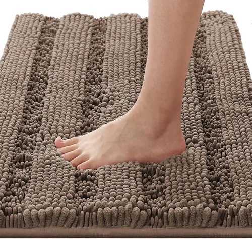 Miniatura 127 de H.VERSAILTEX - Alfombras de baño, juego de 2 piezas, alfombra de contorno para baño, juego de alfombras para inodoro, alfombra antideslizante