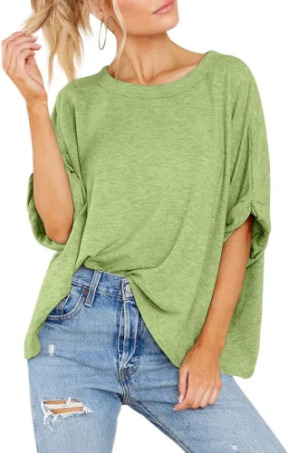 Miniatura 3 de Camiseta de gran tamaño para mujer, de verano, casual, de manga corta, holgada