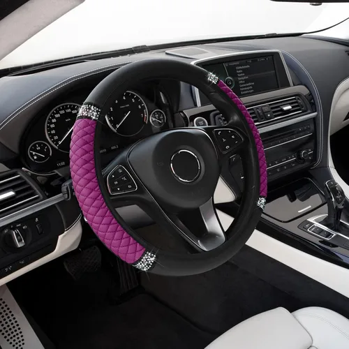 Miniatura 17 de Funda de volante de automóvil, funda de volante de carbono de 15 pulgadas, accesorios de volante antideslizantes transpirables para hombres