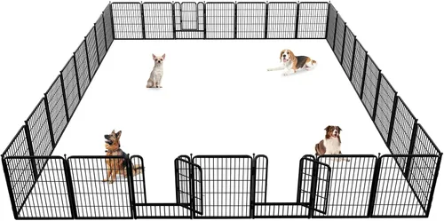 Miniatura 21 de Corralito para perros para interiores, valla portátil para perros de 32 pulgadas de altura, 10 paneles para mascotas, corral exterior para patio