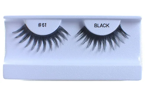 Miniatura 28 de 10 pares de pestañas postizas 100% cabello humano negro natural #99 negro (Black-99)