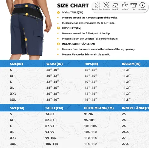 Miniatura 6 de Hiauspor Pantalones cortos acolchados de ciclismo de montaña para hombre, ajuste holgado, de secado rápido, para ciclismo con 5 bolsillos