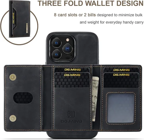 Miniatura 4 de Fundas de cuero tipo cartera para teléfono compatibles con iPhone 14 Pro Max con tarjetero para hombres de 6.7 pulgadas, contraportada desmontable 2