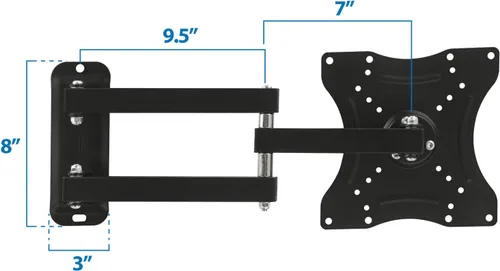 Miniatura 6 de Mount-It! Soporte de pared para TV de movimiento completo con brazo articulado Soporte de movimiento de inclinación, giro y rotación Soporte