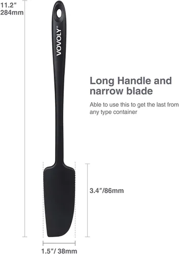 Miniatura 2 de Espátula de tarro de silicona, raspador de goma pequeño, espátulas de silicona resistente al calor, sin costuras, utensilios de cocina
