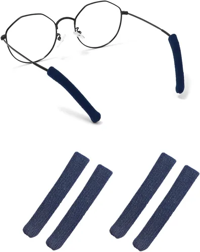 Miniatura 13 de Cojín de Oreja para Gafas de Tela de Algodón Tejido Suave Mejorado, Puntas de Patillas de Gafas Elásticas Antideslizantes Cómodas Retenedor