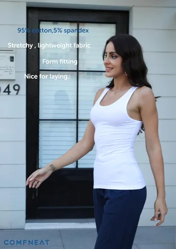 Miniatura 2 de Comfneat Paquete de 4 camisetas básicas de algodón para mujer, estilo casual, cómodas, ropa