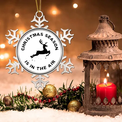 Miniatura 3 de Adornos decorativos para colgar en la temporada de Navidad con citas divertidas de Navidad, adornos de copo de nieve de metal, regalo de Navidad