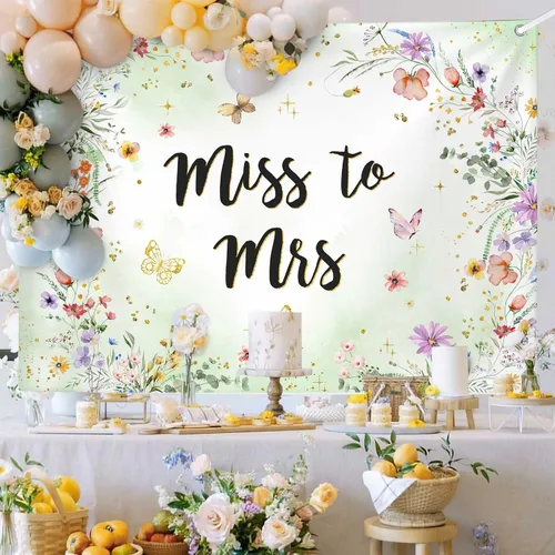 Miniatura 7 de AIBIIN Fondo floral de 7 x 5 pies con diseño de flores silvestres para despedida de soltera, decoración de fiesta de boda, decoración de fiesta