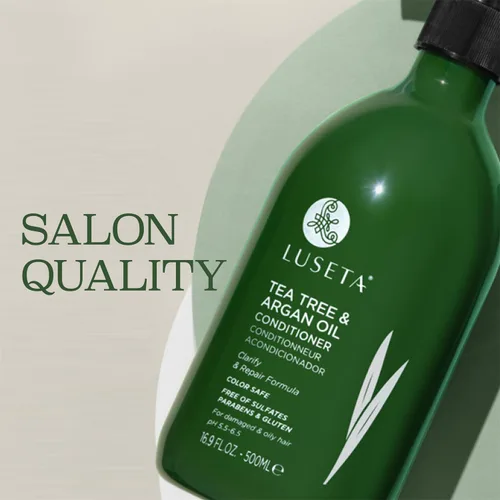 Miniatura 8 de Luseta - Acondicionador de aceite de árbol de té, tratamiento natural anticaspa para cabello seco y dañado, sin sulfatos y seguro para cabello